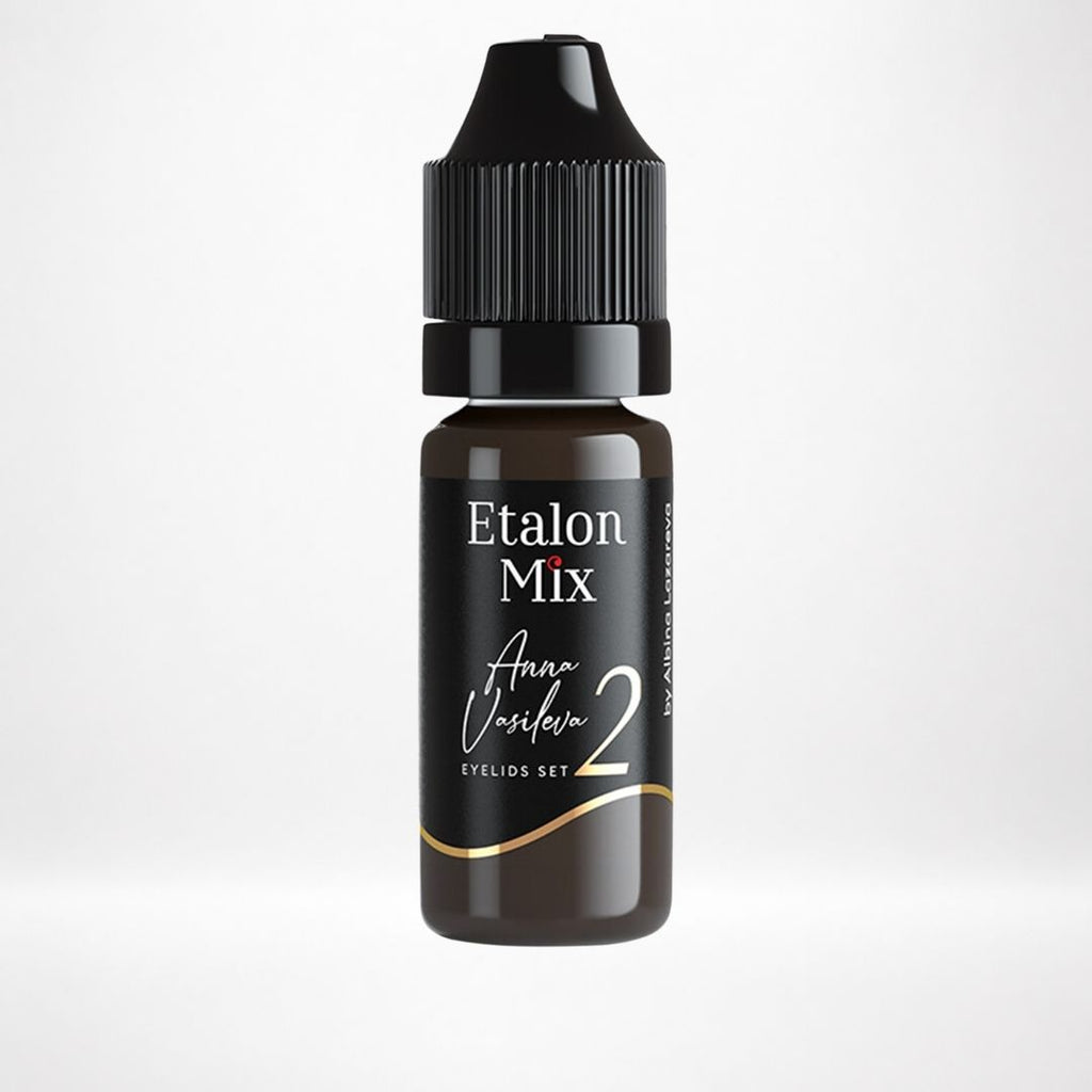 Frasco Etalon Mix Opal 2 pigmento profesional marrón negro rojizo para eyeliner y micropigmentación de ojos