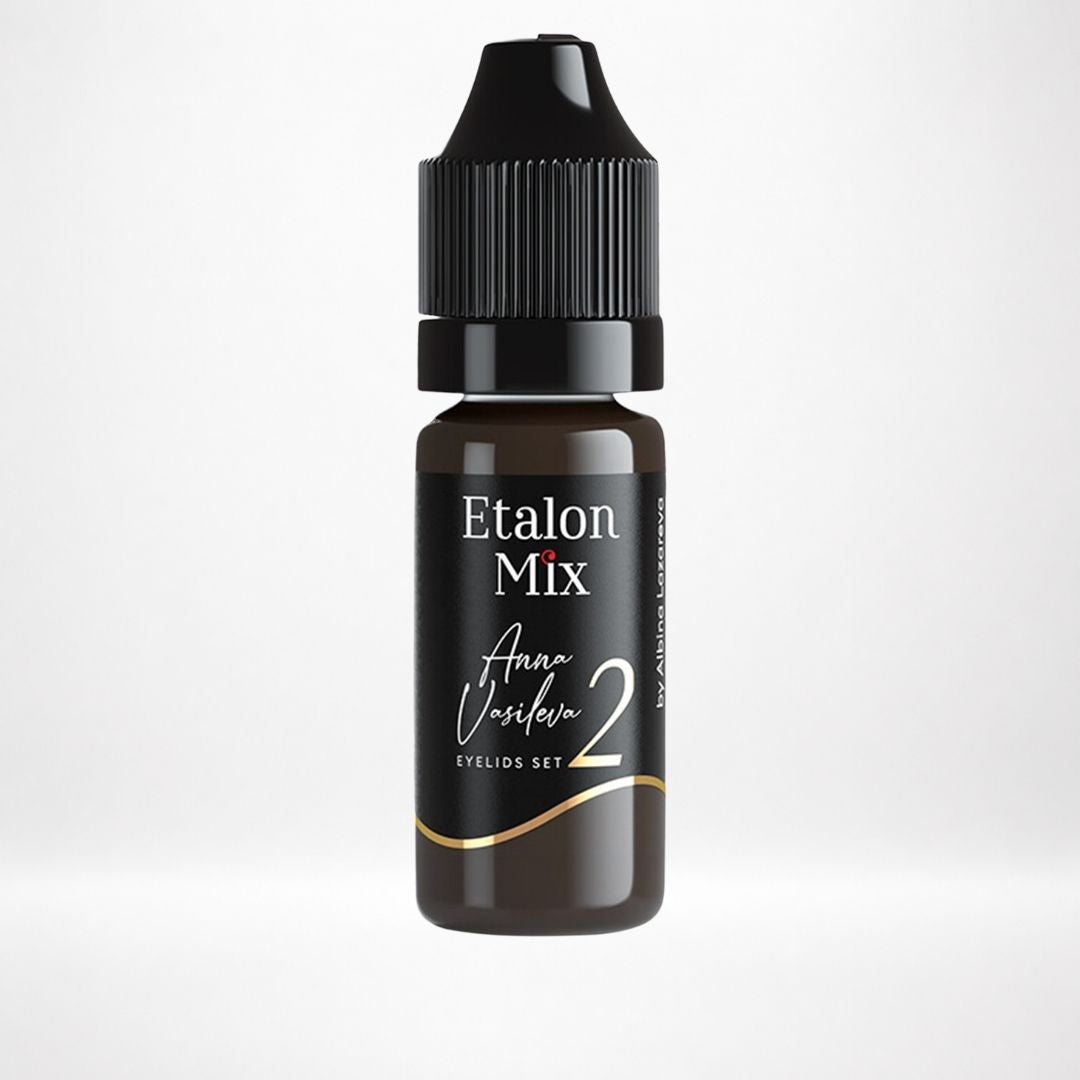 Frasco Etalon Mix Opal 2 pigmento profesional marrón negro rojizo para eyeliner y micropigmentación de ojos