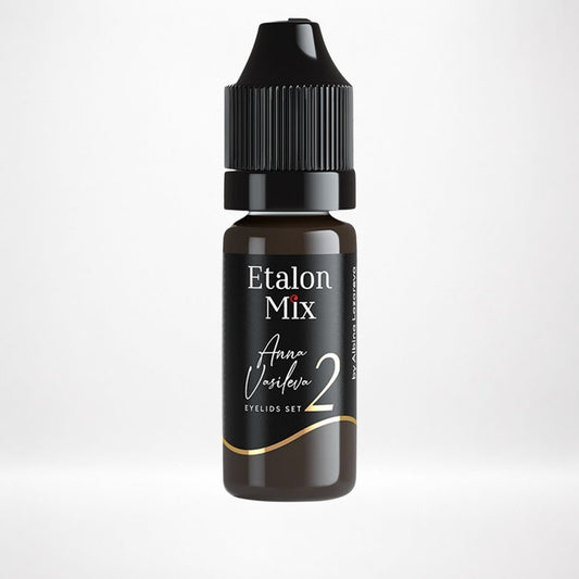 Frasco Etalon Mix Opal 2 pigmento profesional marrón negro rojizo para eyeliner y micropigmentación de ojos