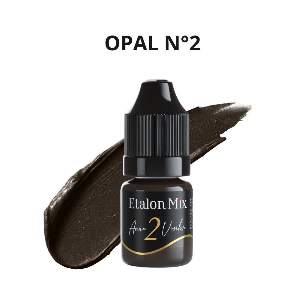 Pigmento PMU Etalon Mix Opal Nº2 para eyeliner y micropigmentación de ojos, tono oscuro de base roja para aportar profundidad, contraste y definición profesional.