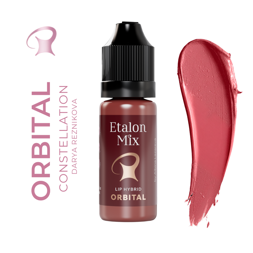 Etalon Mix Orbital pigmento PMU híbrido rosa neutro equilibrado con muestra de textura para labios y mezclas profesionales