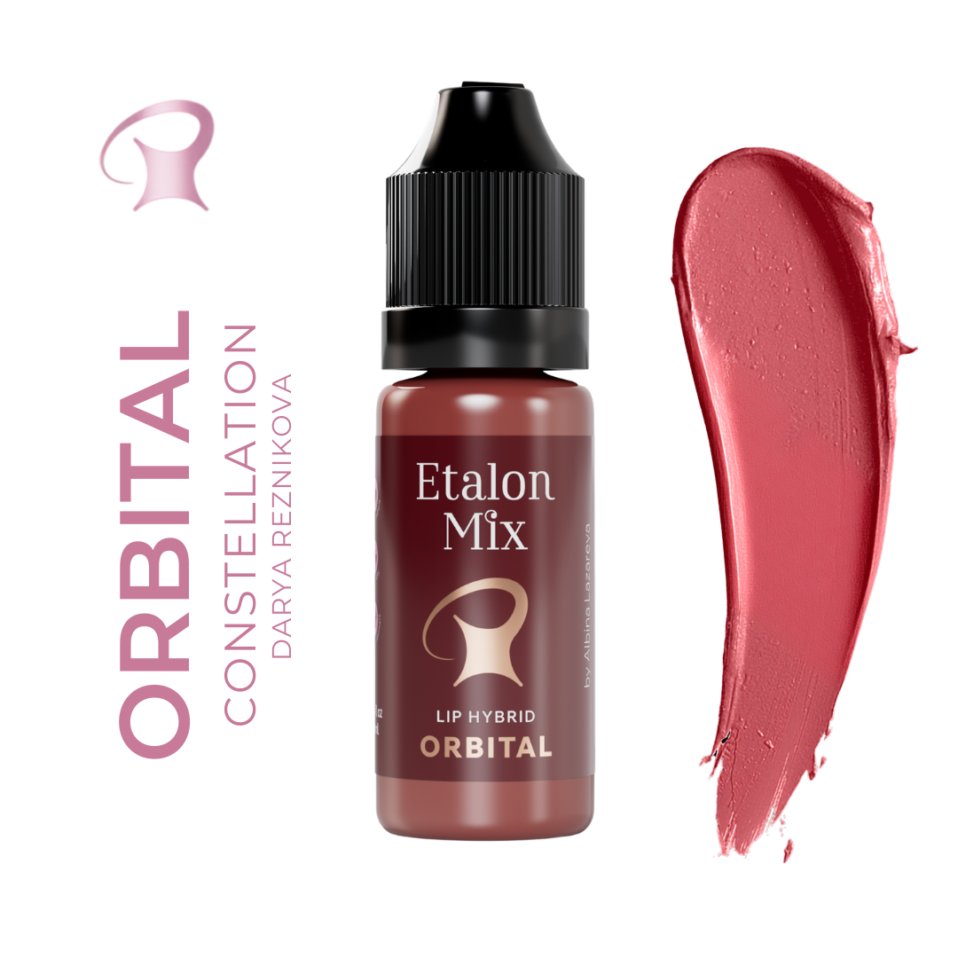 Etalon Mix Orbital pigmento PMU híbrido rosa neutro equilibrado con muestra de textura para labios y mezclas profesionales