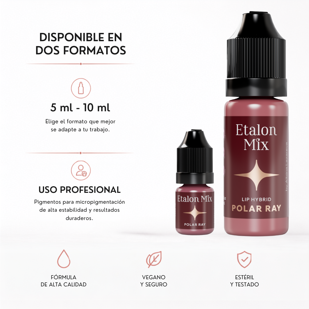 Pigmento PMU para labios Etalon Mix Polar Ray disponible en formatos profesionales de 5 ml y 10 ml