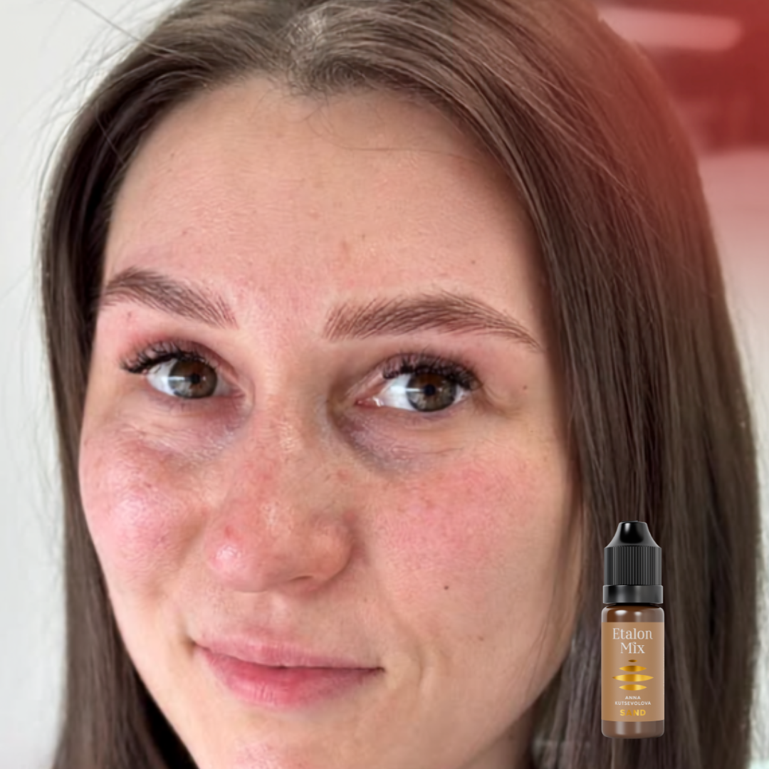 Pigmento Etalon Mix Sand by Anna Kutsevolova rubio cálido claro para cejas hair stroke y efectos de pelo hiperrealista
