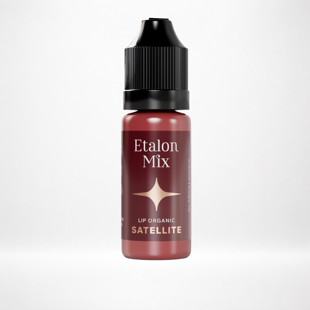 Pigmento orgánico PMU para labios Etalon Mix Satellite tono burdeos frío en frasco profesional de 10 ml
