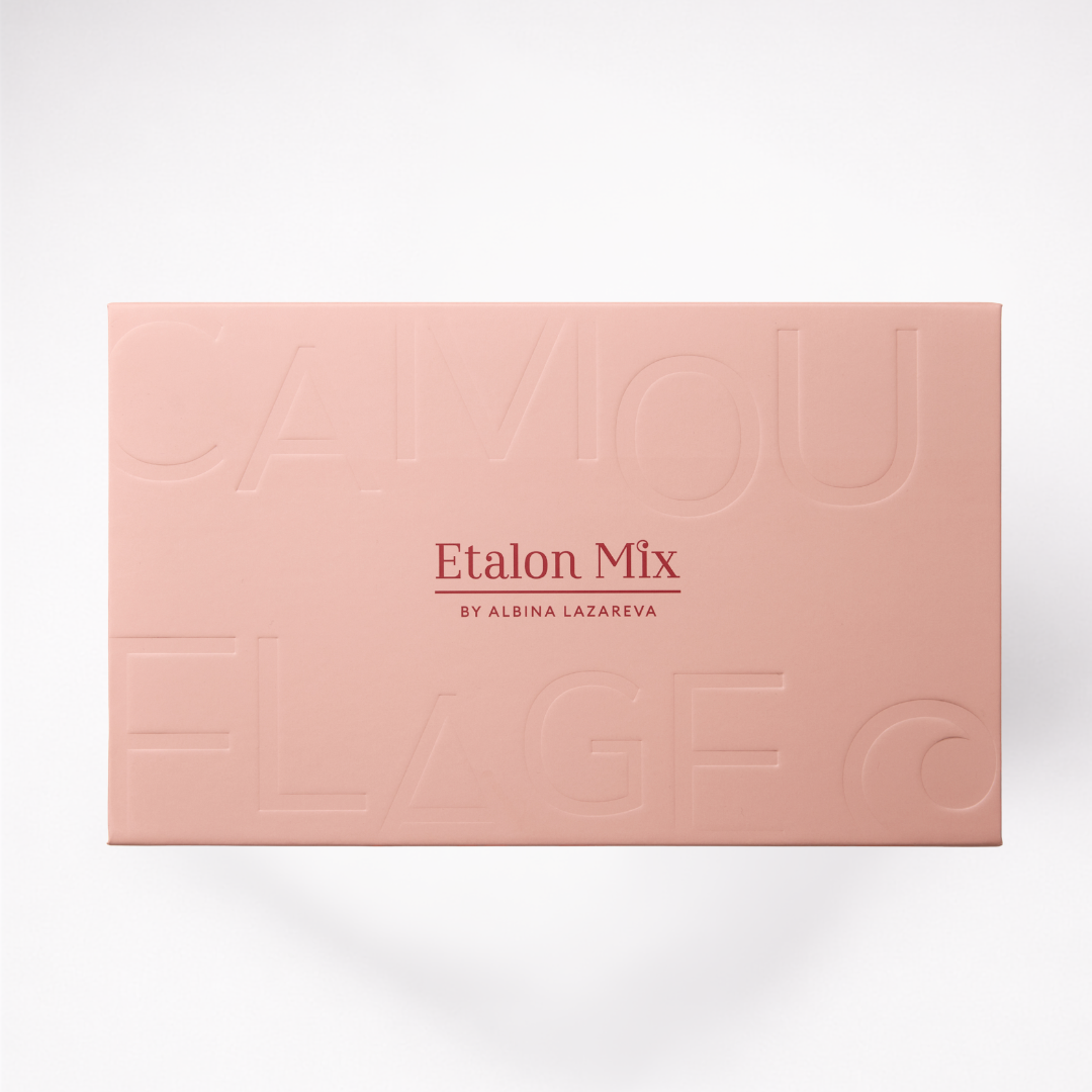 Packaging original del Etalon Mix SKIN 1-6, set profesional de pigmentos camouflage para dermopigmentación paramédica y corrección del tono de la piel.
