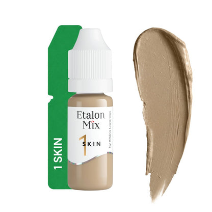 Swatch del pigmento Etalon Mix Skin 1 beige oliva frío utilizado para mezclas cromáticas y simulaciones profesionales de camuflaje.
