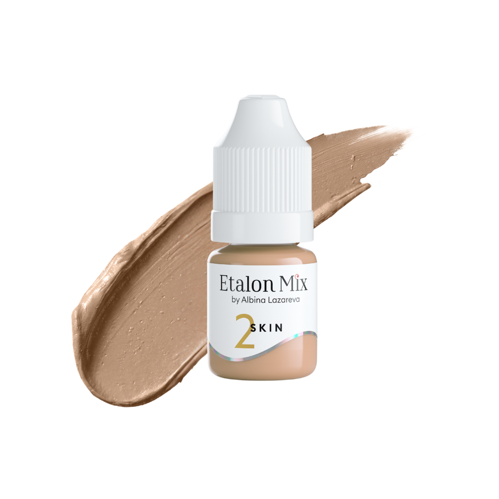 Pigmento Etalon Mix SKIN 2 beige amarillo cálido para aportar calidez y suavizar mezclas de dermopigmentación paramédica.