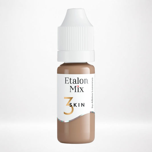 Frasco original del pigmento PMU Etalon Mix Skin 3 tono neutro para procedimientos profesionales de camuflaje y corrección cromática
