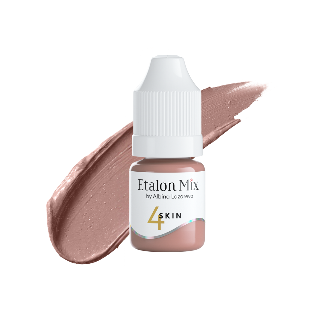Pigmento Etalon Mix SKIN 4 beige rosado con subtono rojo frío para correcciones cromáticas y dermopigmentación paramédica profesional.