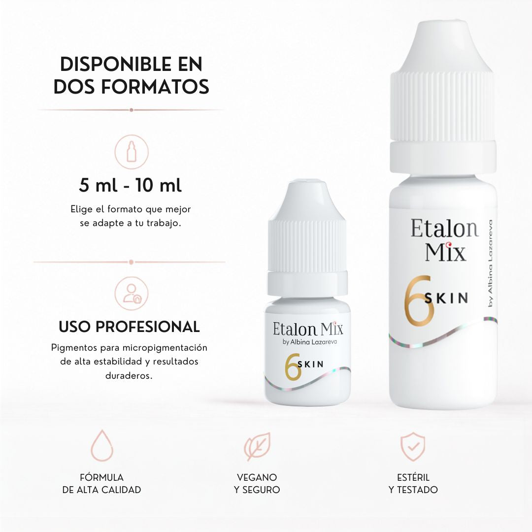 Etalon Mix Skin 6 blanco puro disponible en formatos de 5 ml y 10 ml para aclarar mezclas camouflage profesionales.