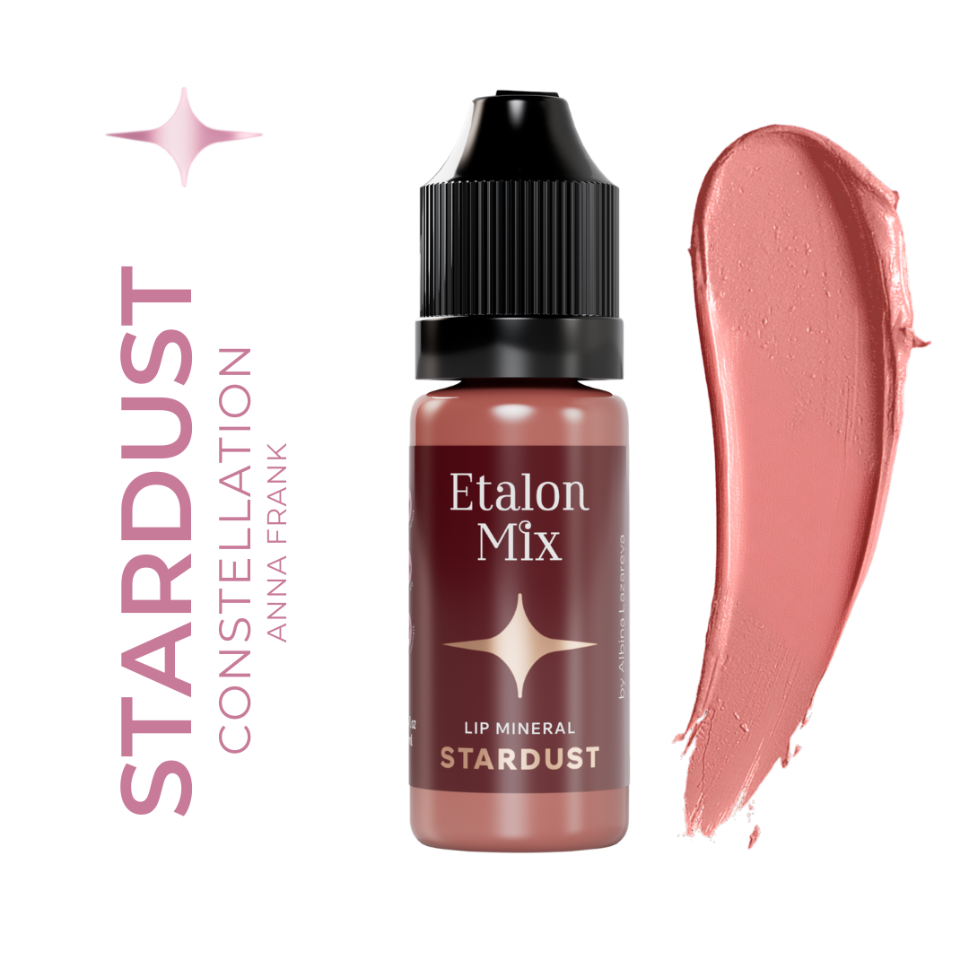 Etalon Mix Stardust pigmento PMU mineral beige rosado neutro con muestra de textura para resultados nude naturales