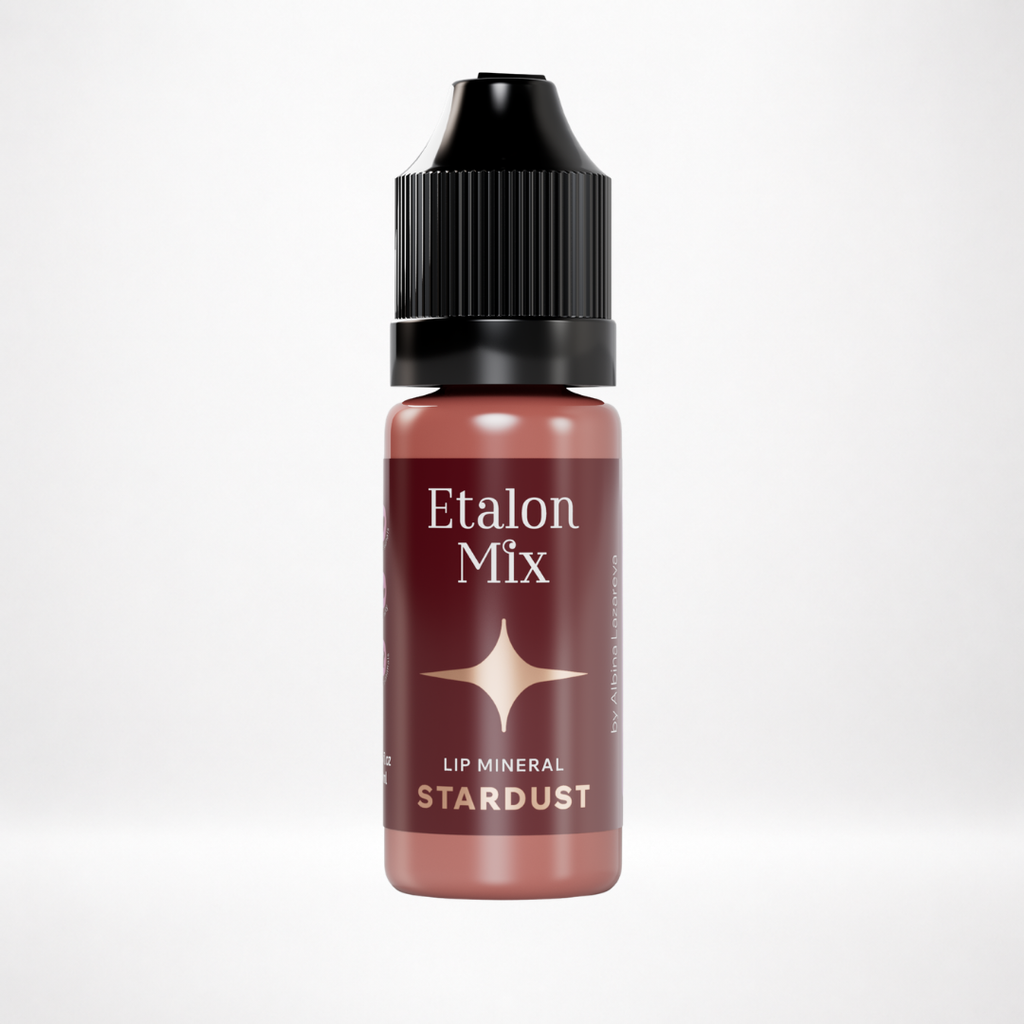 Pigmento mineral PMU para labios Etalon Mix Stardust beige rosado neutro en frasco profesional de 10 ml