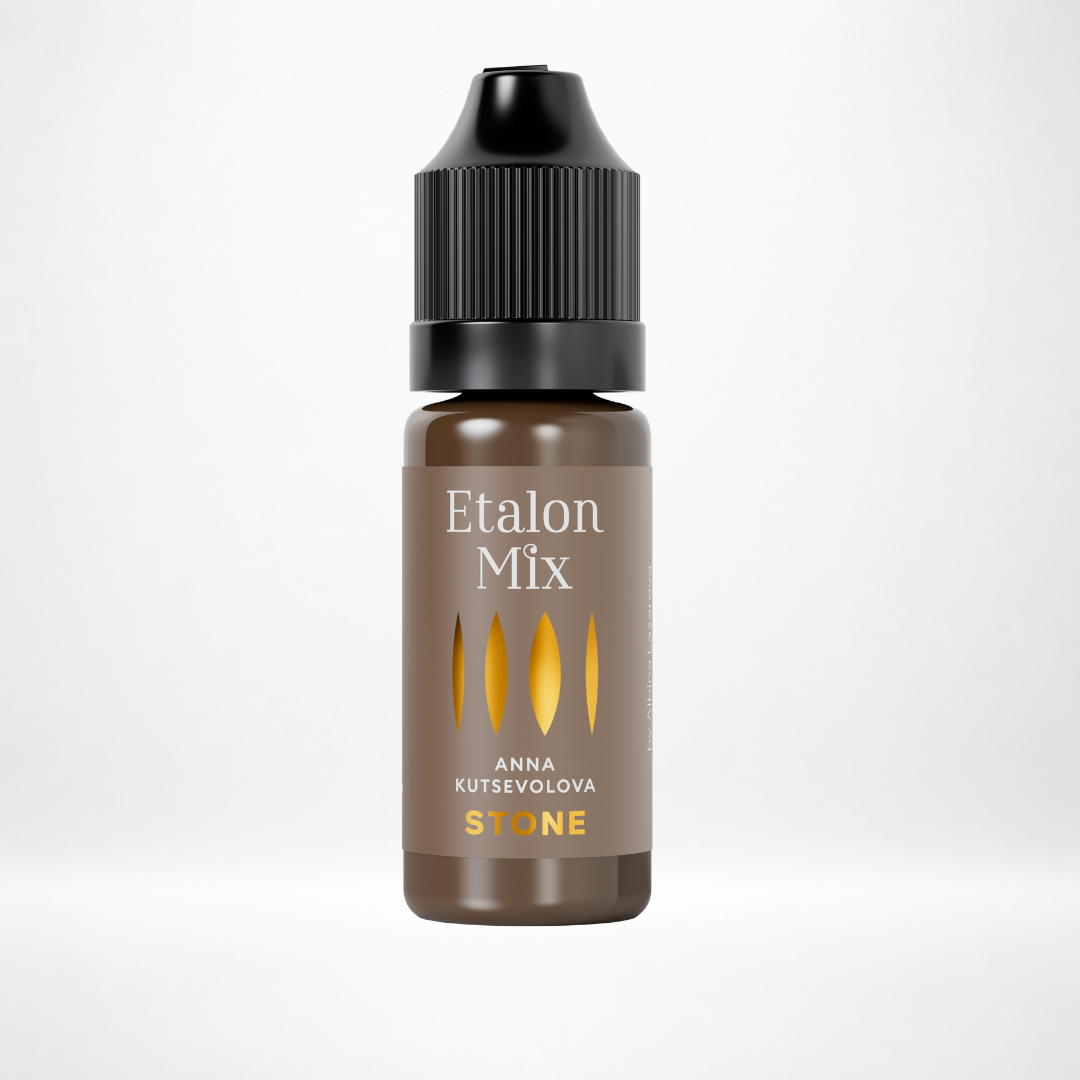 Frasco Etalon Mix Stone by Anna Kutsevolova pigmento marrón frío claro formato 10 ml para hair stroke y soft shading