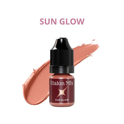 Pigmento PMU para labios Etalon Mix Sun Glow 5 ml. Tono melocotón cálido de la colección Favor, pigmento mineral profesional para lip blush y técnicas naturales.