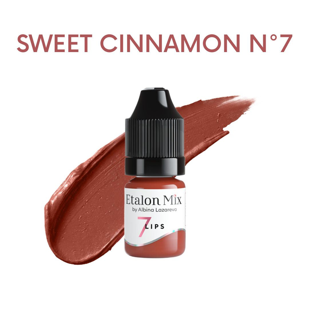 Pigmento PMU para labios Etalon Mix Sweet Cinnamon Nº7 de 5 ml, beige rojizo amarronado para lip blush nude cálido y mezclas profesionales