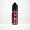 Pigmento PMU hibrido para labios Etalon Mix Umbra marron oscuro frio en frasco profesional sobre fondo blanco