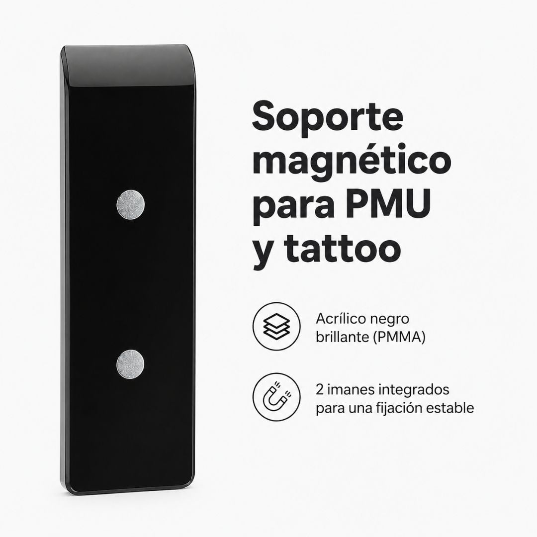 Soporte EZ Pen Tray negro con fijación magnética para PMU y tattoo