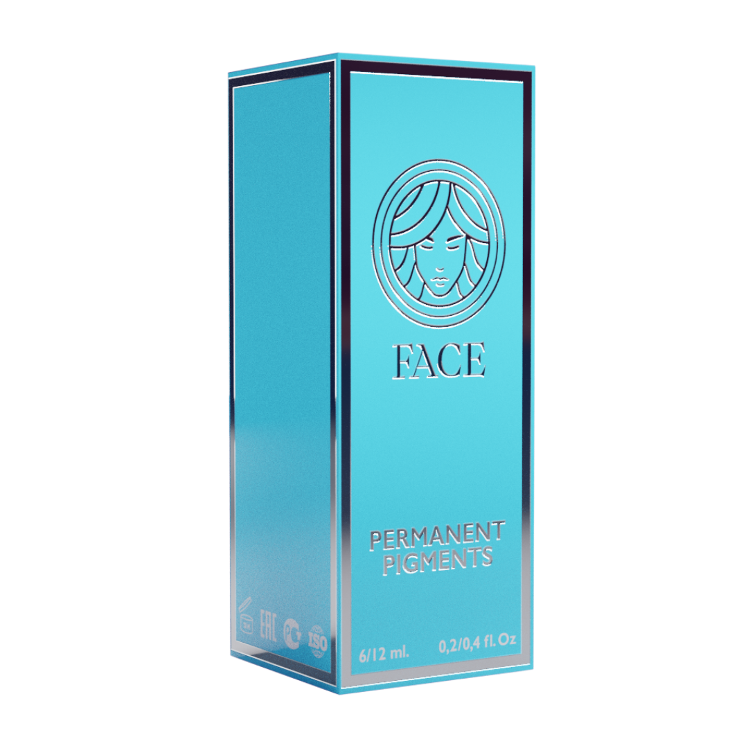 Packaging original pigmento PMU FACE Amsterdam para labios tono nude rosa frío disponible en formato 6 ml y 12 ml