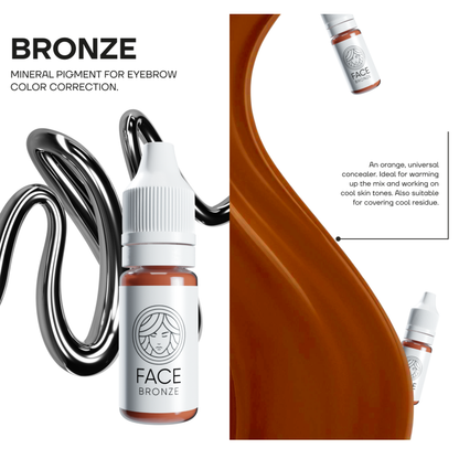 Corrector mineral FACE Bronze naranja para micropigmentación de cejas utilizado para neutralizar residuos fríos y calentar mezclas PMU