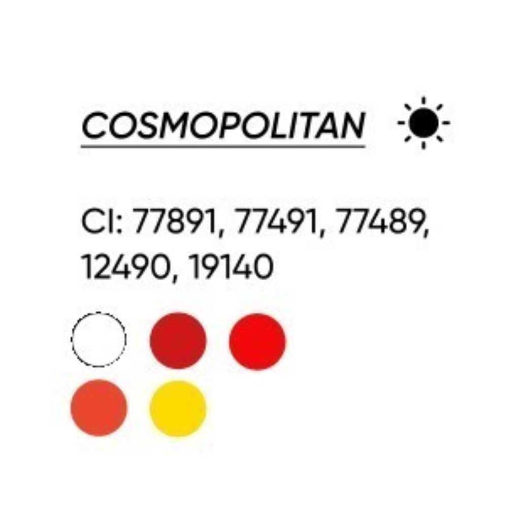 INCI pigmento PMU FACE Cosmopolitan CI 77891 Titanium Dioxide CI 77491 77489 óxidos de hierro CI 12490 CI 19140 composición profesional labios