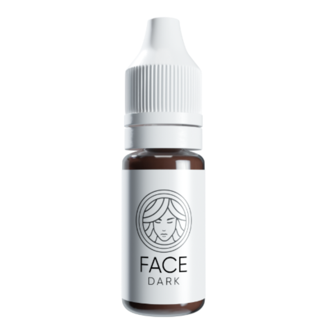 Pigmento mineral PMU FACE Dark para cejas marrón oscuro frío frasco profesional para micropigmentación