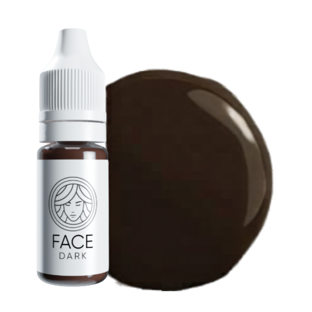 Textura pigmento mineral FACE Dark marrón oscuro frío para cejas PMU alta saturación y profundidad profesional