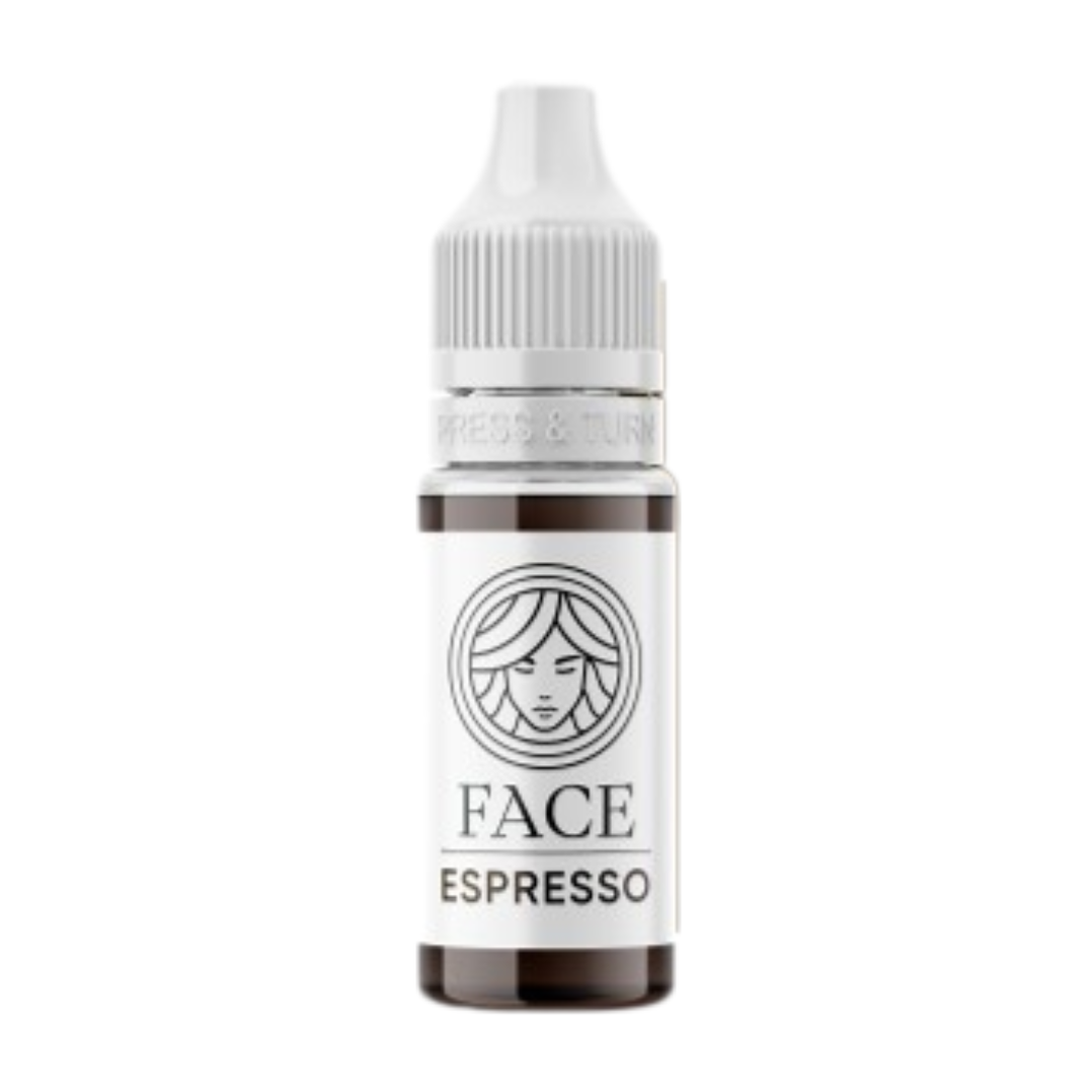 Pigmento PMU FACE Espresso marrón café intenso para cejas fórmula híbrida profesional para artistas PMU