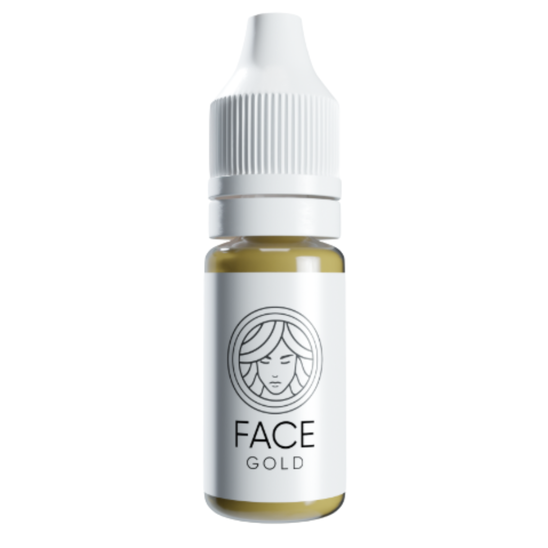 Pigmento corrector FACE Gold amarillo mineral para estabilizar mezclas y equilibrar temperatura en cejas PMU