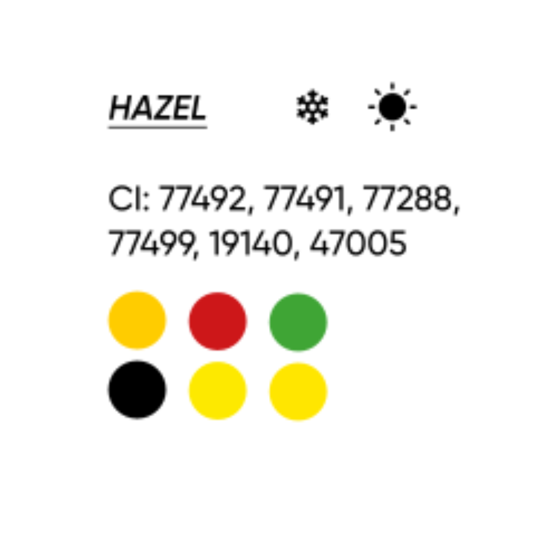 INCI pigmento PMU FACE Hazel para cejas CI 77492 CI 77491 CI 77288 CI 77499 composición híbrida profesional