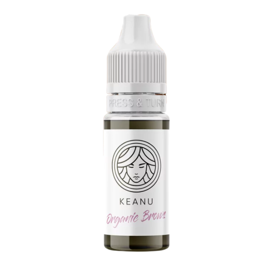 Frasco FACE Keanu Organic Brows pigmento PMU para cejas marrón oscuro frío profesional para morenas
