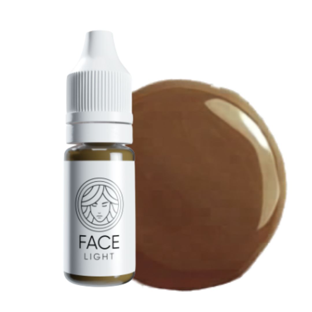 Textura pigmento mineral FACE Light para cejas marrón claro neutro acabado natural y elegante