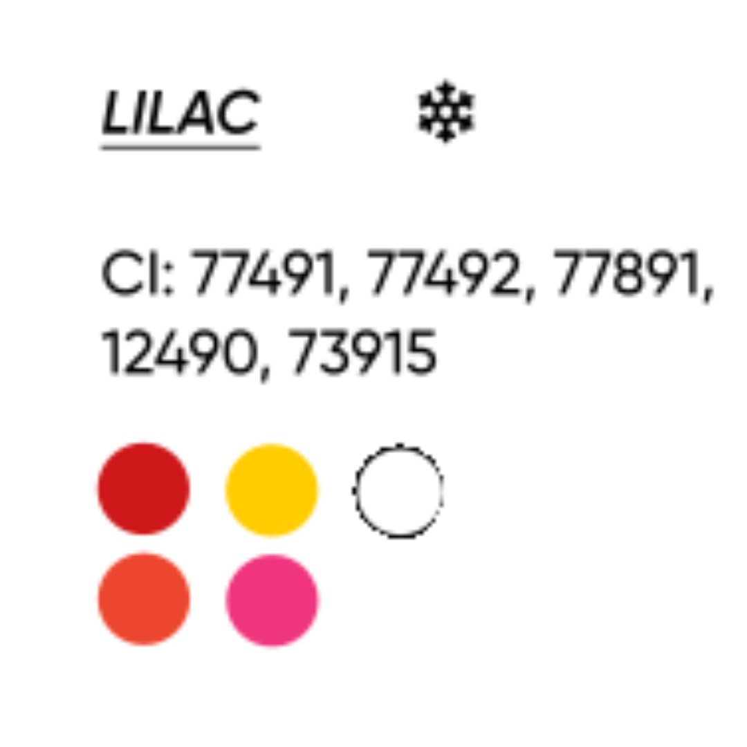 INCI pigmento PMU FACE Lilac CI 77491 CI 77492 CI 77891 CI 12490 CI 73915 composición profesional para labios rosa lila