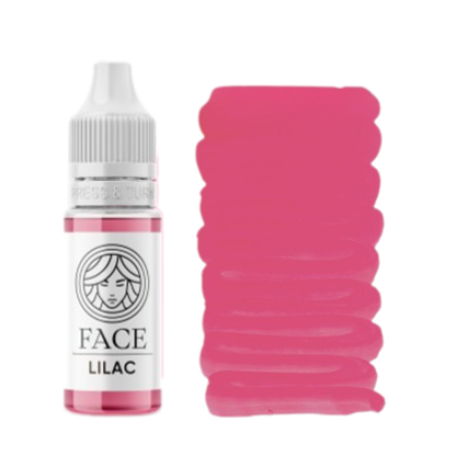 Textura swatch pigmento PMU FACE Lilac rosa lila frío efecto lip blush elegante para micropigmentación profesional labial