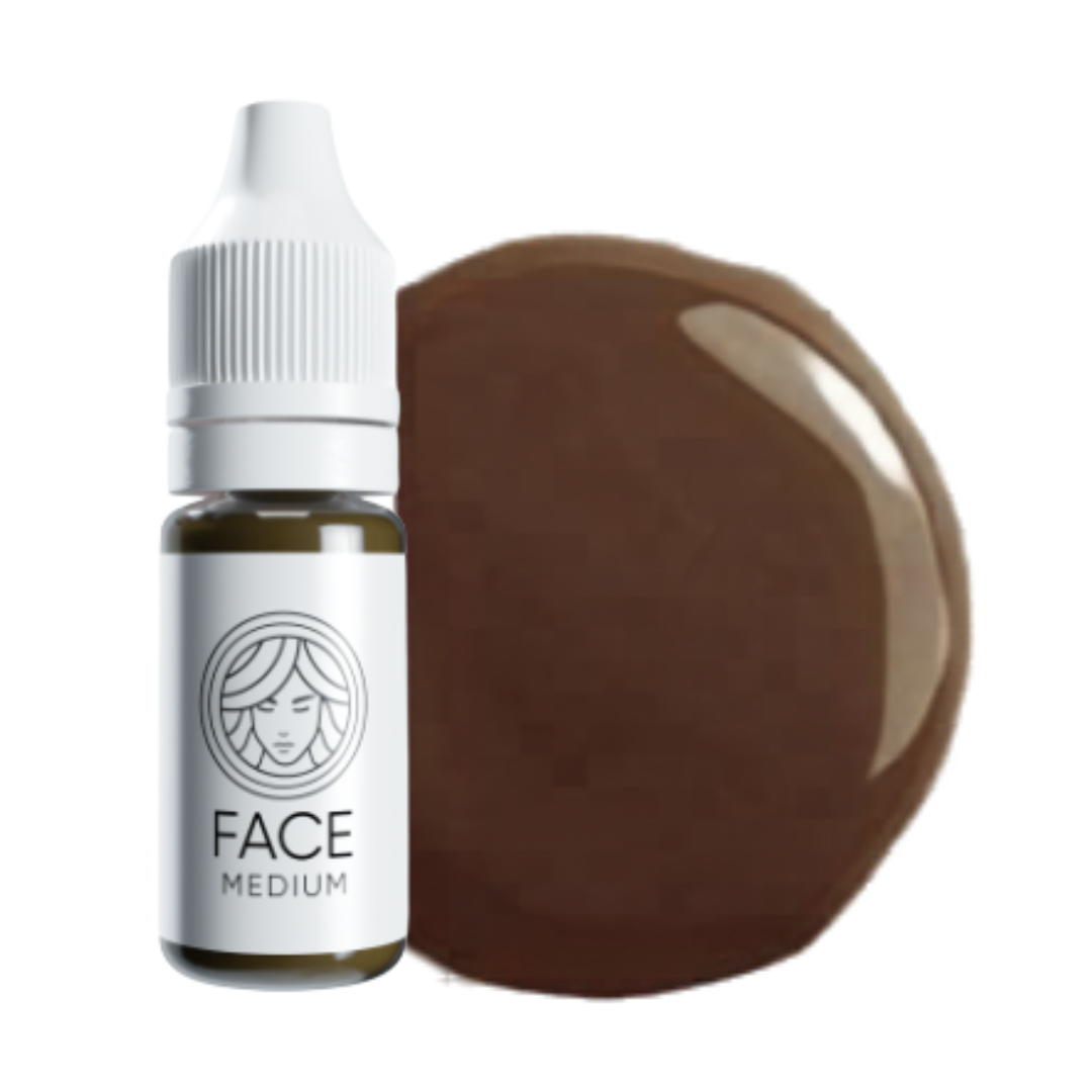 Textura pigmento mineral FACE Medium para cejas marrón neutro efecto natural y equilibrado