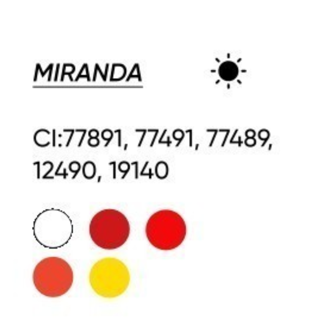 INCI pigmento PMU labios FACE Miranda CI 77491 CI 77489 CI 19140 CI 77891 CI 12490 composición nude rosado cálido para micropigmentación labial