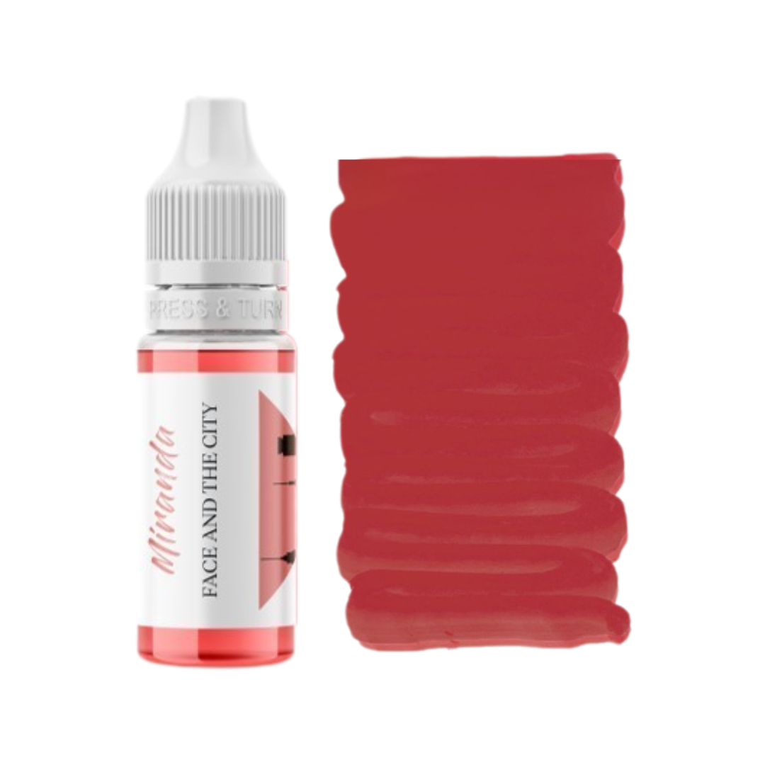 Textura pigmento PMU labios FACE Miranda nude rosado cálido efecto suave natural ideal para lip blush delicado y mezclas profesionales