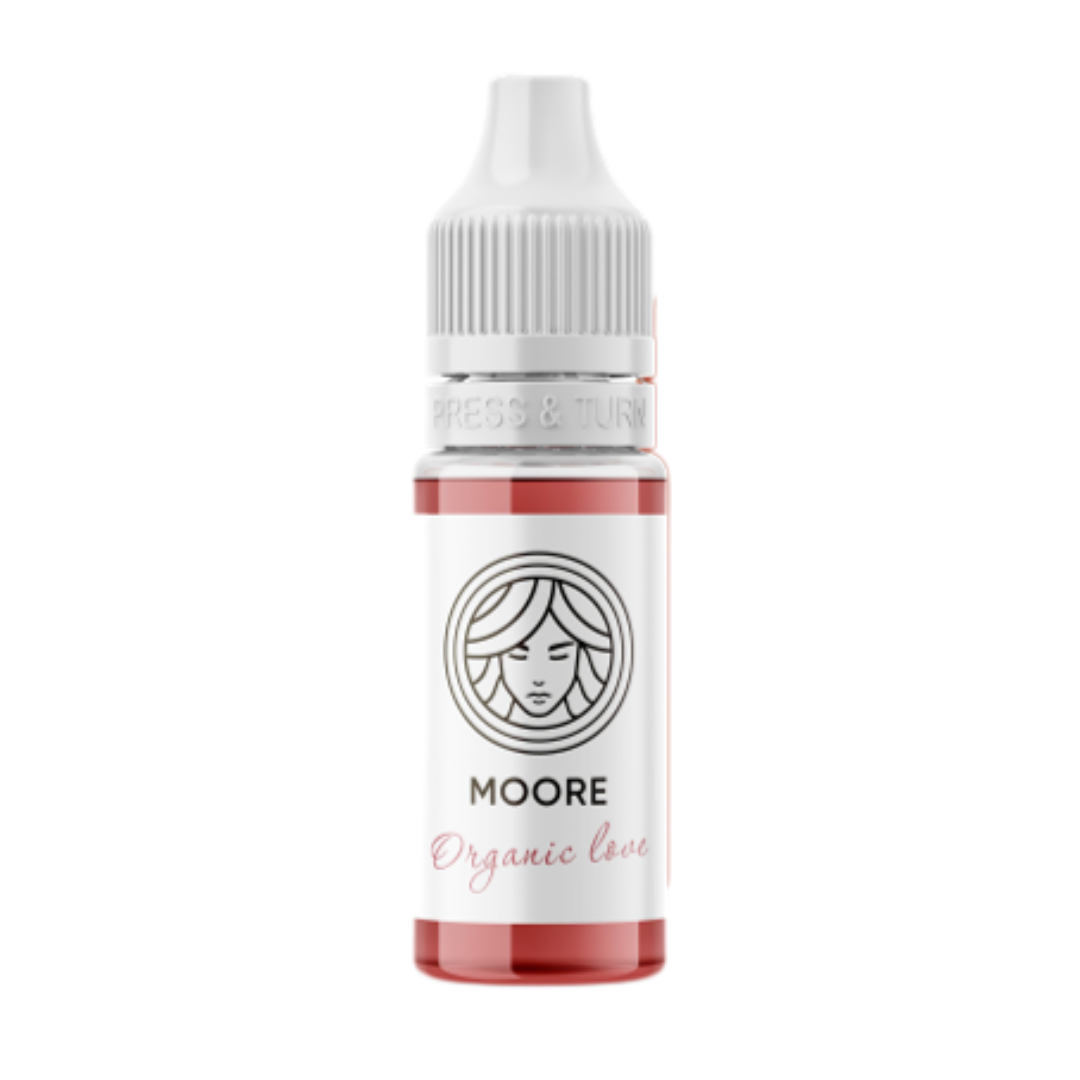 Pigmento PMU labios FACE Moore marrón cálido coral envase airless profesional press and turn