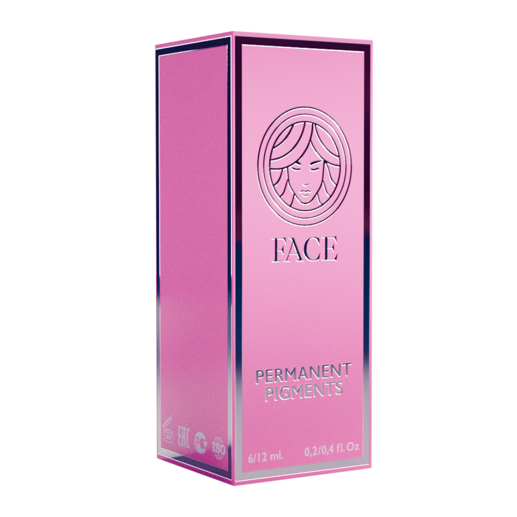Packaging original pigmento PMU FACE Noir línea FACE Organic para labios marrón lila oscuro formato 6 ml y 12 ml
