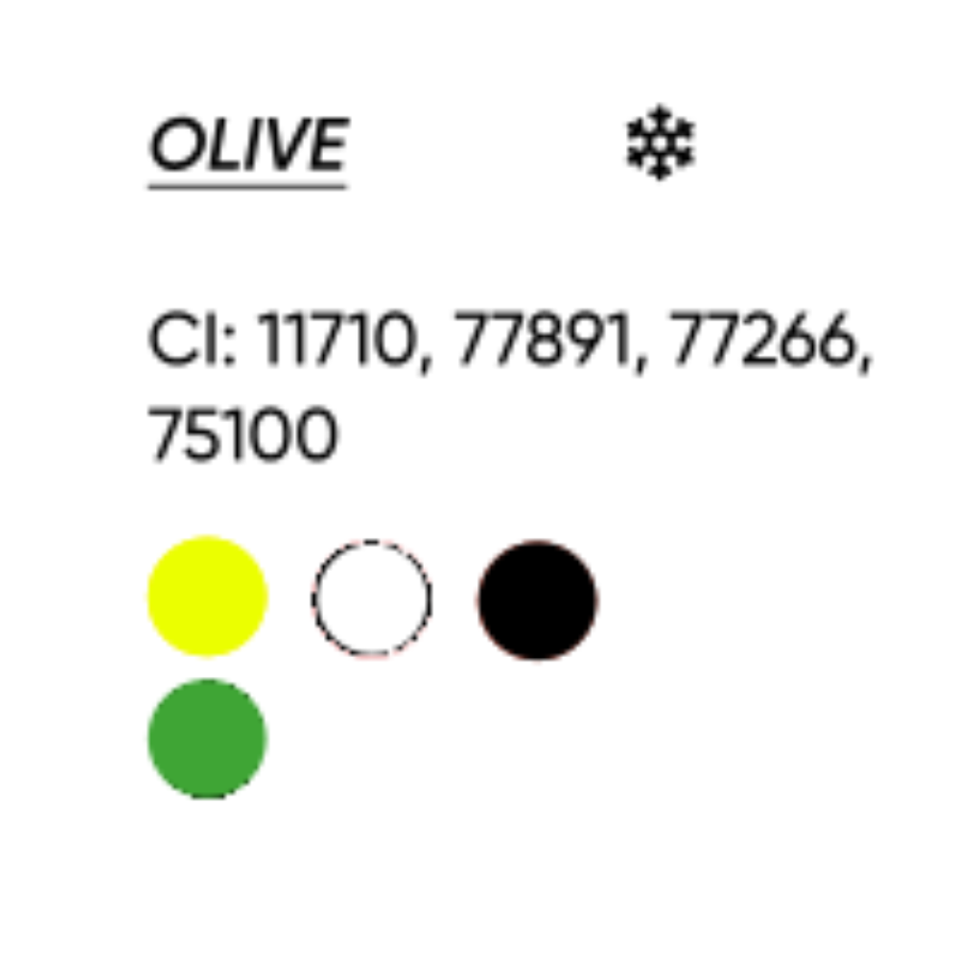 Corrector PMU FACE Olive con composición pigmentaria y subtono verde oliva para neutralización profesional de cejas rojizas y anaranjadas