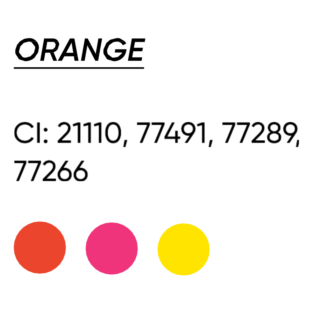 INCI y temperatura del corrector PMU FACE Orange para cejas tono naranja cálido con CI 21110 77491 77289 77266