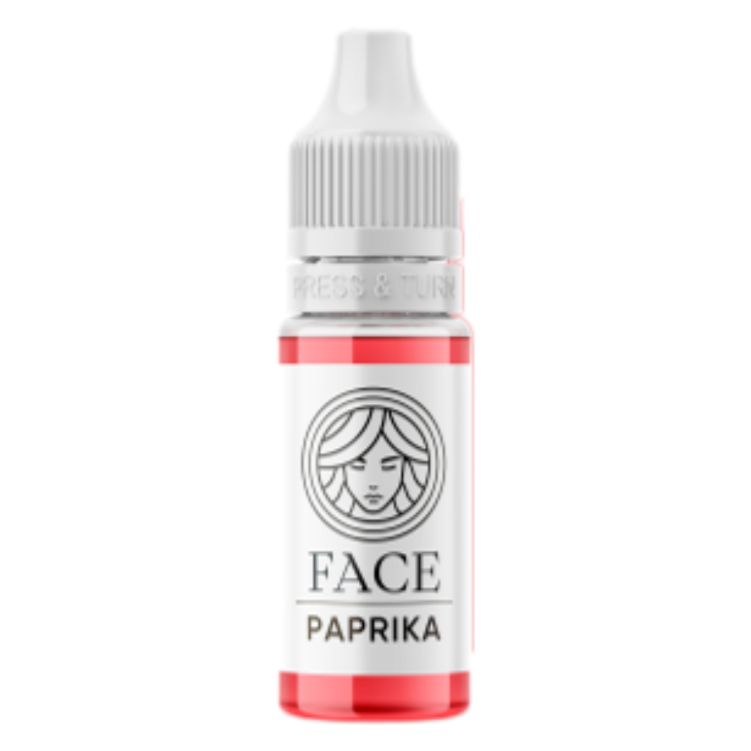 Frasco pigmento PMU labios FACE Paprika rojo rosa cálido intenso pigmento híbrido mineral para micropigmentación profesional