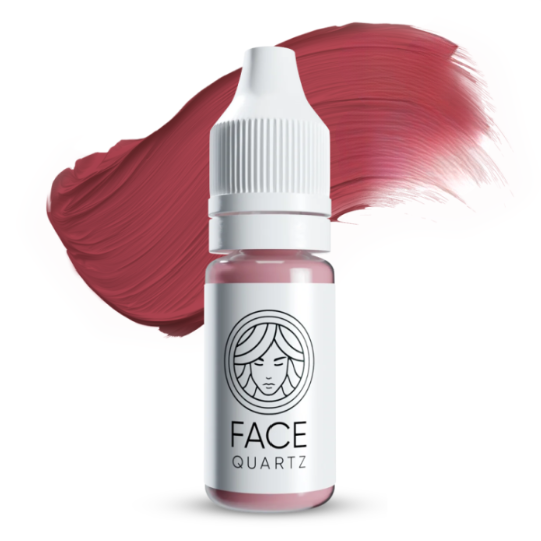 Textura swatch pigmento PMU FACE Quartz rosa nude puro para lip blush natural y labios luminosos