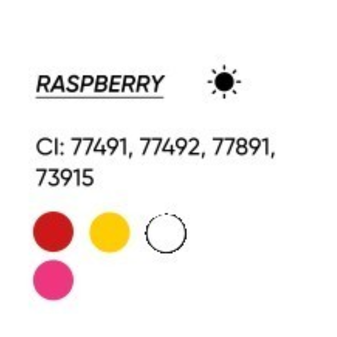 INCI pigmento PMU FACE Raspberry CI 77491 77492 77891 73915 carta de color y composición pigmento labios híbrido mineral