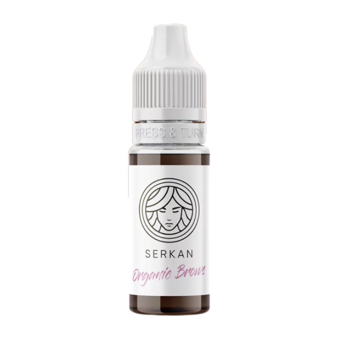 Frasco FACE Serkan Organic Brows pigmento PMU para cejas marrón cálido profesional para pelirrojas y castañas cálidas