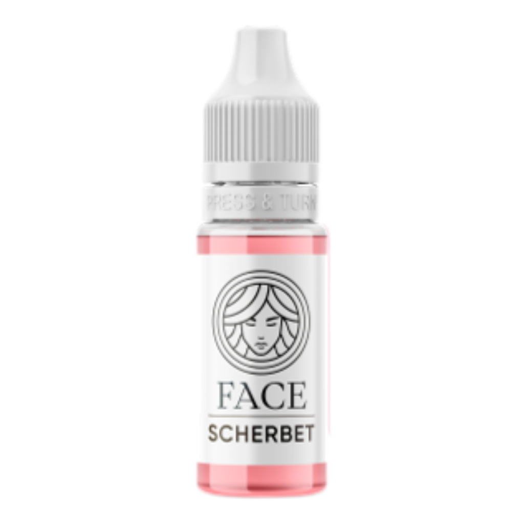 Frasco profesional pigmento PMU FACE Sherbet para labios color rosa nude neutro efecto natural y elegante