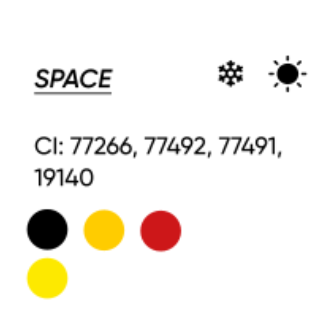 Carta de color e INCI del pigmento PMU FACE Space negro híbrido para micropigmentación de ojos y eyeliner profesional