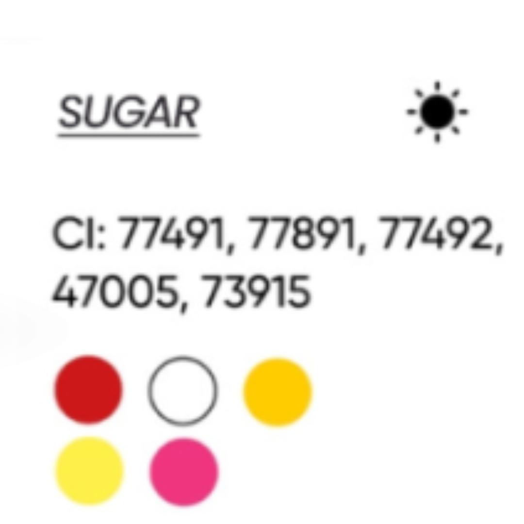 INCI pigmento PMU FACE Sugar CI 77491 CI 77891 CI 77492 CI 47005 CI 73915 composición para labios nude caramelo cálido