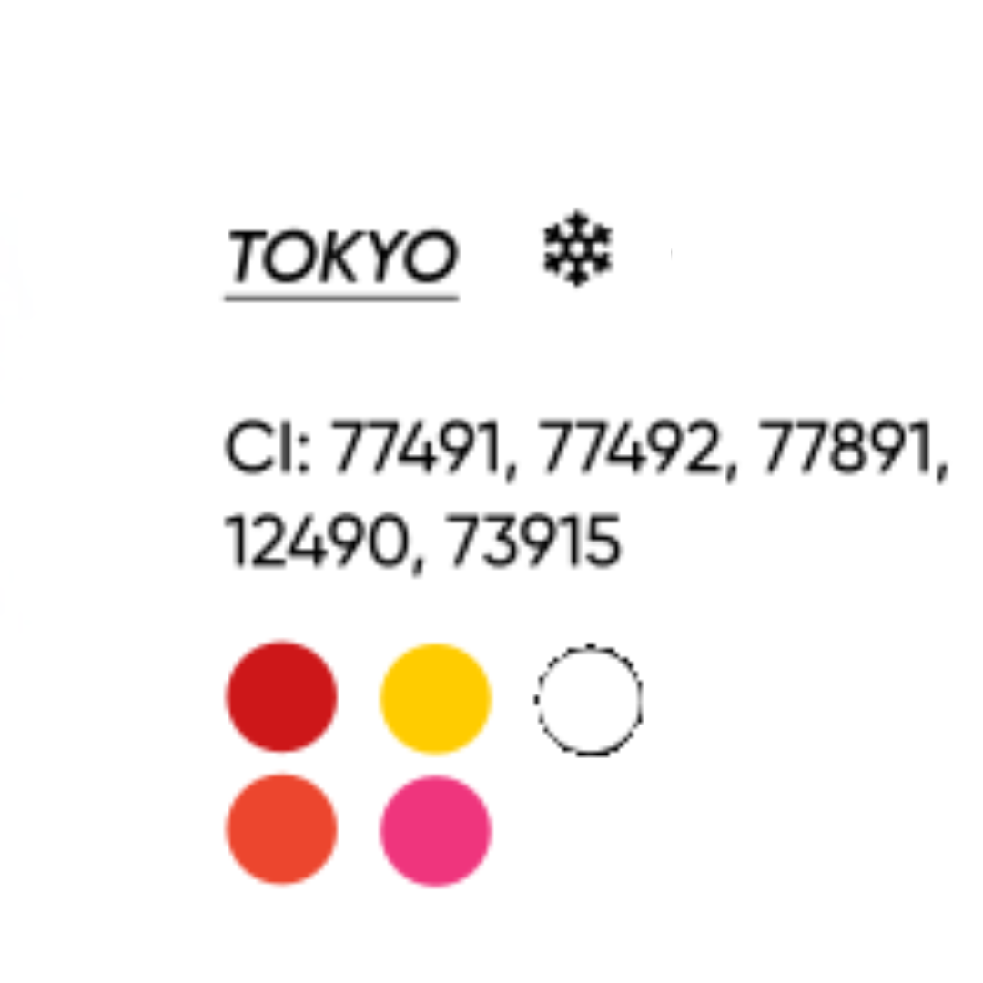 INCI pigmento PMU FACE Tokyo para labios CI 77491 CI 77492 CI 77891 CI 12490 CI 73915 rosa frío intenso híbrido profesional