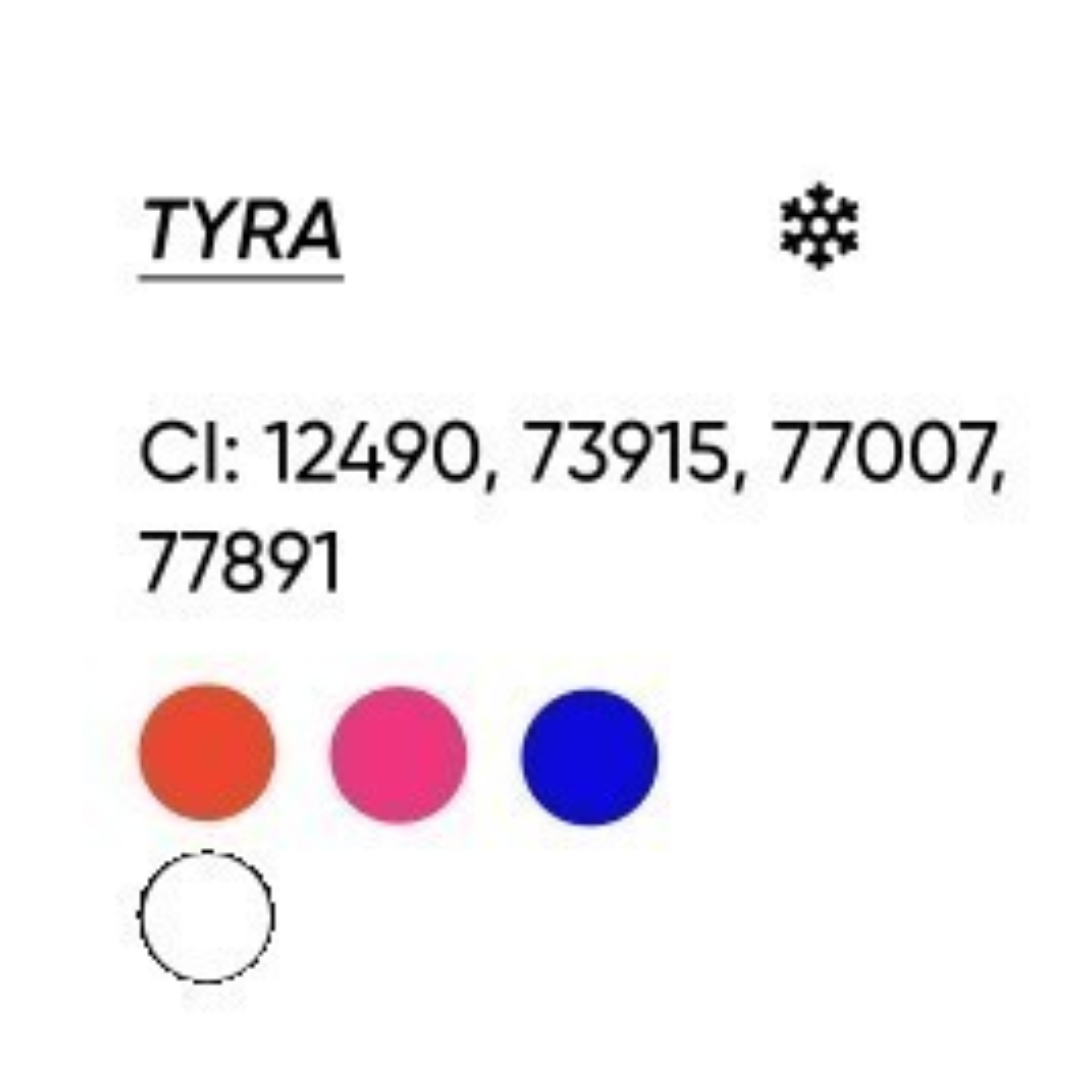 INCI pigmento PMU labios FACE Tyra composición CI 12490 73915 77007 77891 tonalidad uva fría temperatura fría micropigmentación